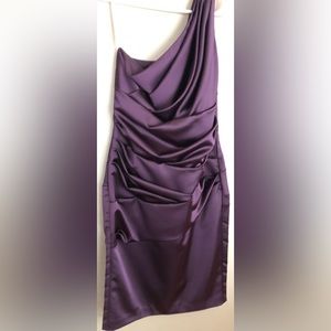 DAVID'S BRIDAL Bridesmaid or Prom PLUM Dress  Off Shoulder  Size 4